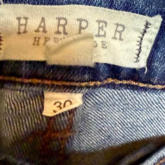 Harper Heritage Womens Jeans Size 30 Short Blue Denim Distress Frayed Ankle Hem - Picture 5 of 11